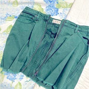 Green free people skirt